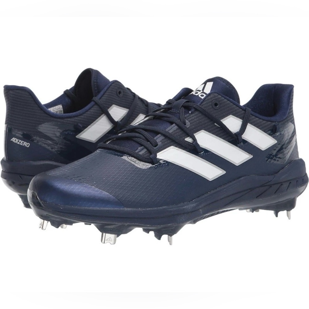 Adidas Adizero Afterburner 8 Navy Blue Metal Baseball Cleats H00978